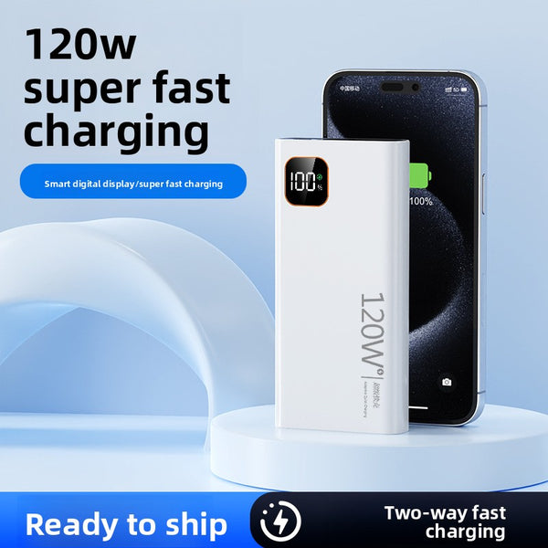 120W Super Fast Charging Power Bank 30000mAh Portable Mobile Battery Pack